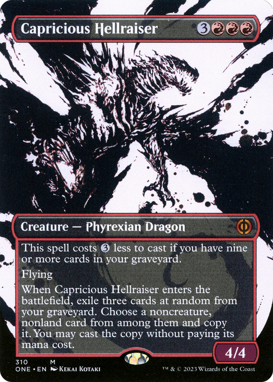 Capricious Hellraiser (Borderless Ichor) [Phyrexia: All Will Be One] Foil