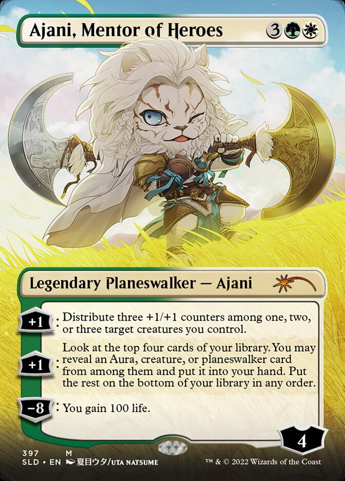Ajani, Mentor of Heroes (Borderless) [Secret Lair Drop Series] | Silver Goblin