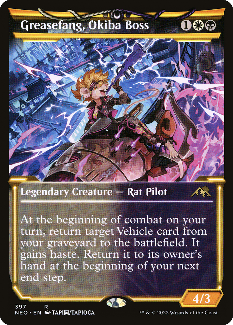 Greasefang, Okiba Boss (Showcase) (397) Foil - Kamigawa: Neon Dynasty