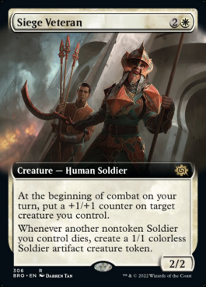 Siege Veteran (Extended Art) [The Brothers' War] | Silver Goblin