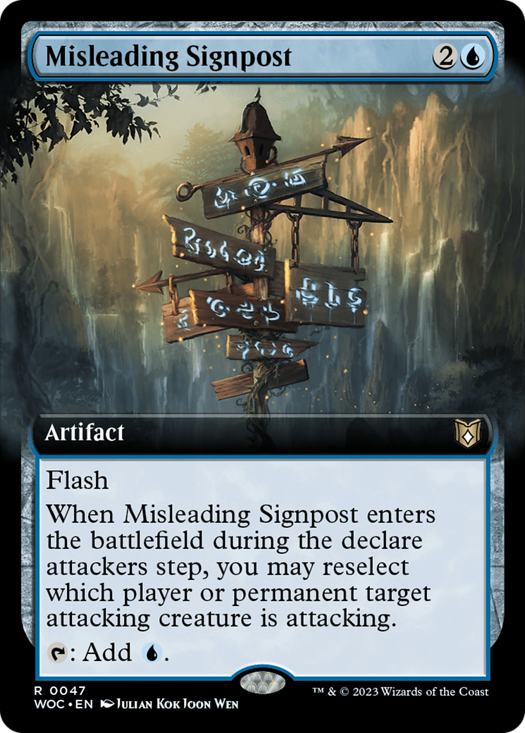 Misleading Signpost (Extended Art) (047) - Wilds of Eldraine Commander