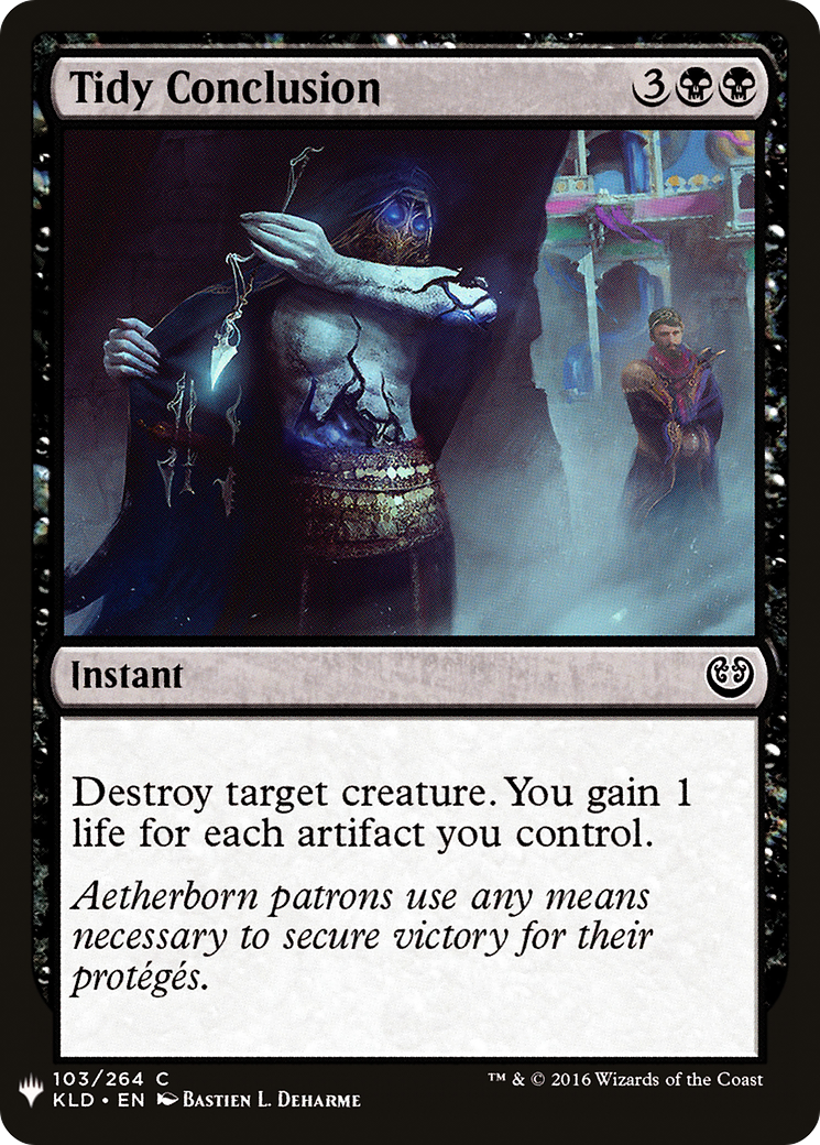 Tidy Conclusion (KLD-103) - The List