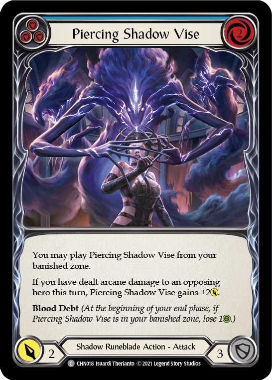 Piercing Shadow Vise (Blue) [CHN018] (Monarch Chane Blitz Deck) | Silver Goblin