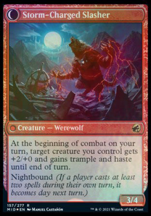 Reckless Stormseeker // Storm-Charged Slasher (157s) Foil - Innistrad: Midnight Hunt Promos