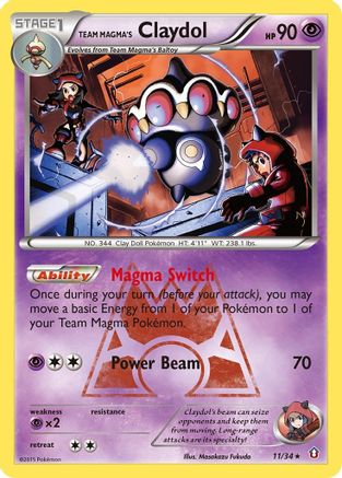 Team Magma's Claydol (11/34) [XY: Double Crisis] | Silver Goblin