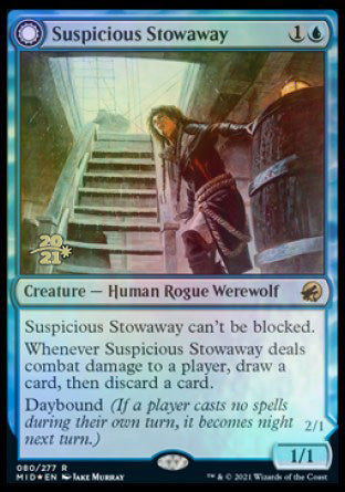 Suspicious Stowaway // Seafaring Werewolf (80s) Foil - Innistrad: Midnight Hunt Promos