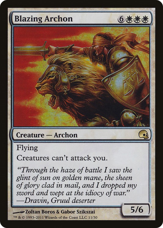 Blazing Archon (011) Foil - Premium Deck Series: Graveborn