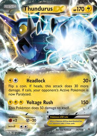 Thundurus EX (26) Holofoil - XY  Roaring Skies