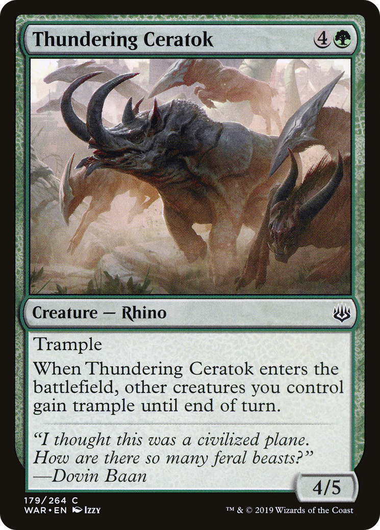 Thundering Ceratok (179) Foil - War of the Spark