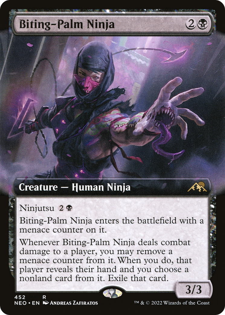 Biting-Palm Ninja (Extended Art) (452) Foil - Kamigawa: Neon Dynasty
