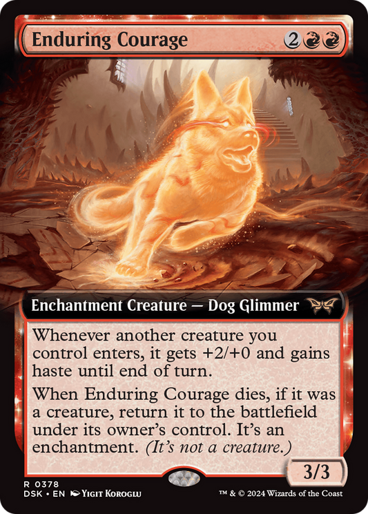Enduring Courage (Extended Art) [Duskmourn: House of Horror] Foil