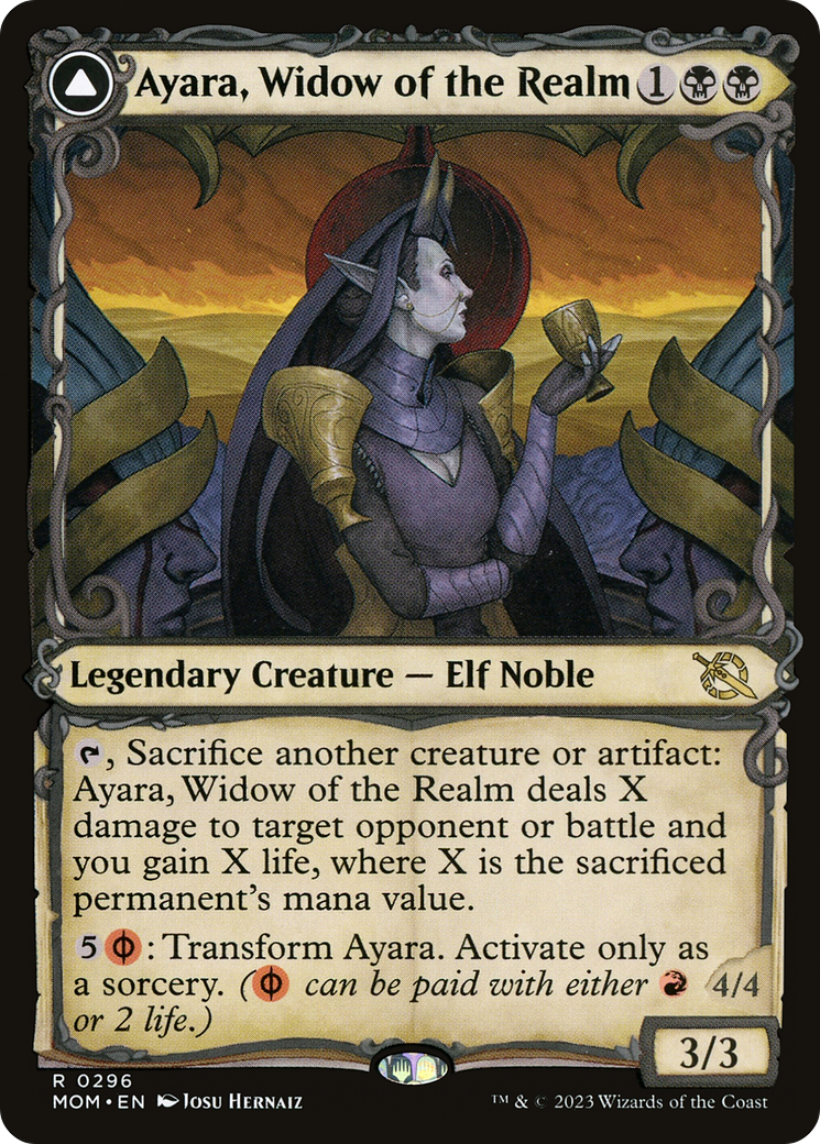 Ayara, Widow of the Realm // Ayara, Furnace Queen (Showcase Planar Booster Fun) [March of the Machine] Foil