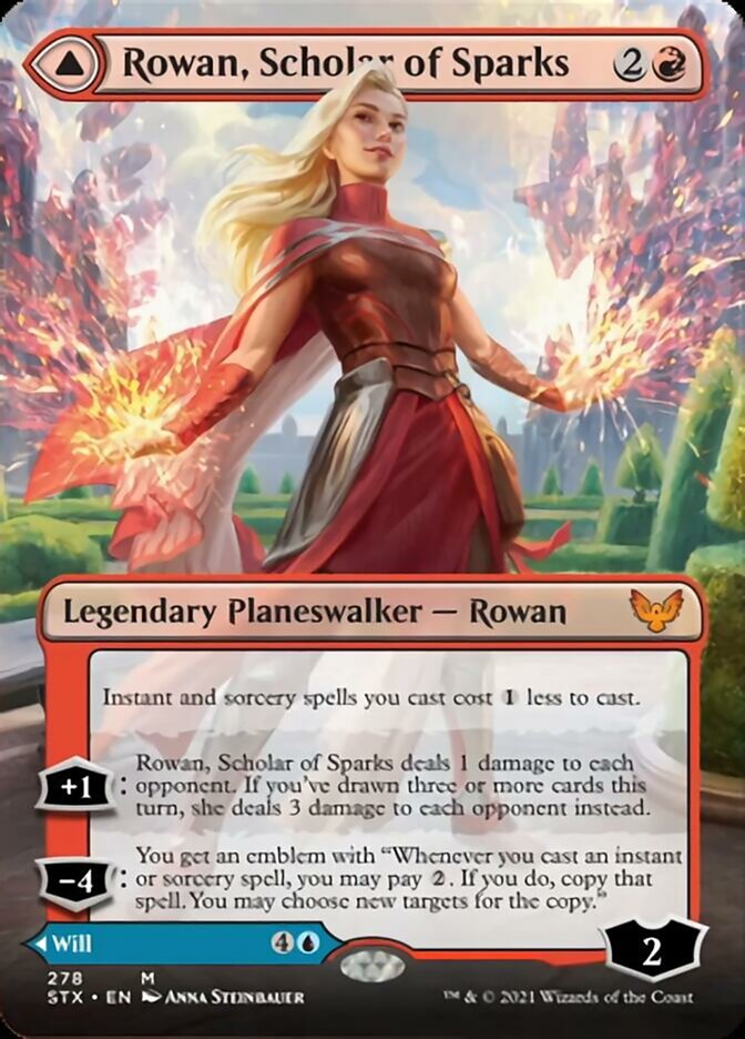 Rowan, Scholar of Sparks // Will, Scholar of Frost (Borderless) [Strixhaven: School of Mages] Foil
