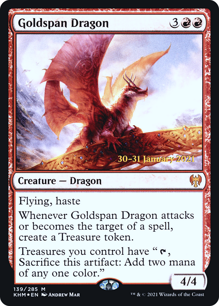 Goldspan Dragon (139s) Foil - Kaldheim Promos