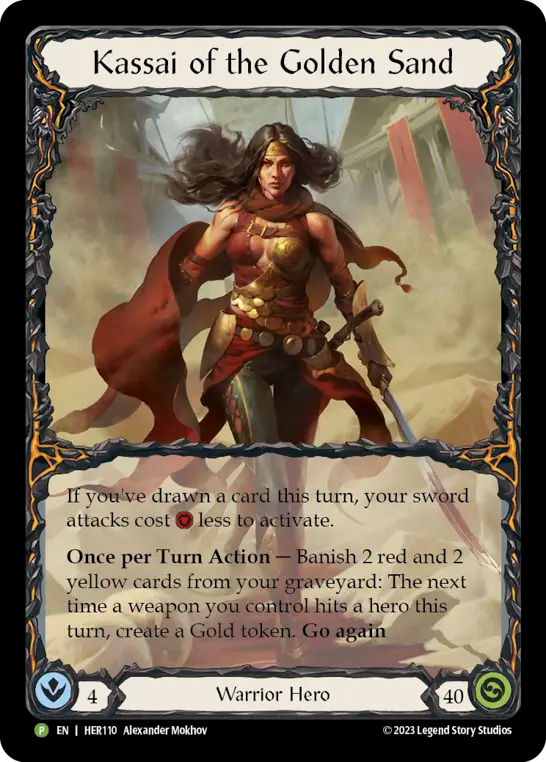 Kassai of the Golden Sand (Rainbow Foil) [HER110] (Promo)  Rainbow Foil | Silver Goblin