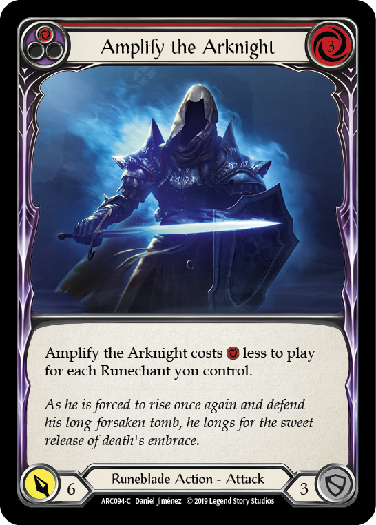 Amplify the Arknight (Red) [ARC094-C] (Arcane Rising)  1st Edition Rainbow Foil | Silver Goblin