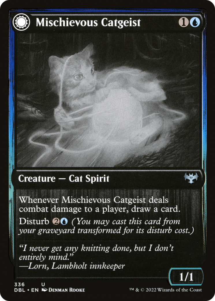 Mischievous Catgeist (336) Foil - Innistrad: Double Feature