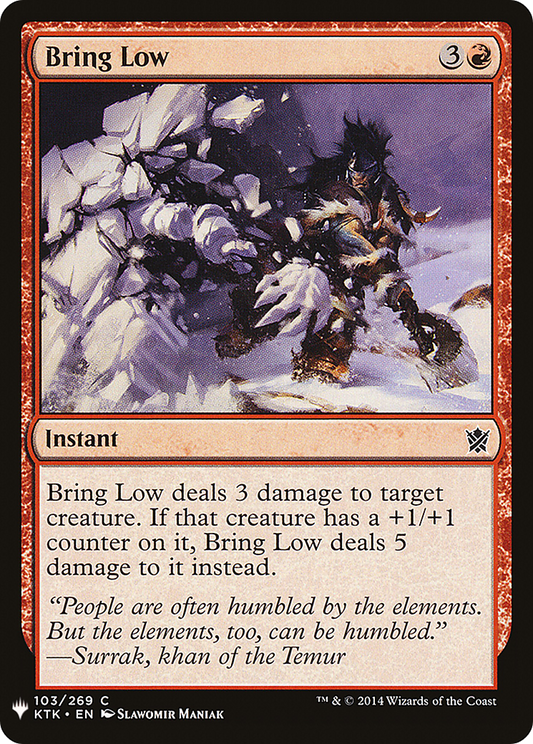 Bring Low (KTK-103) - The List