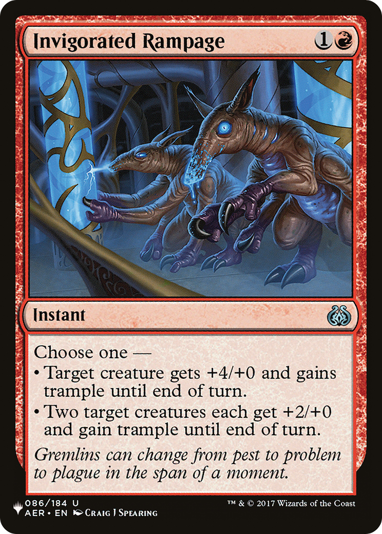 Invigorated Rampage (AER-86) - The List