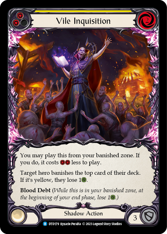 Vile Inquisition (Yellow) [DTD179] (Dusk Till Dawn)  Rainbow Foil | Silver Goblin