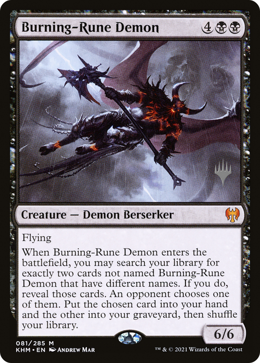 Burning-Rune Demon (Promo Pack) [Kaldheim Promos] Foil