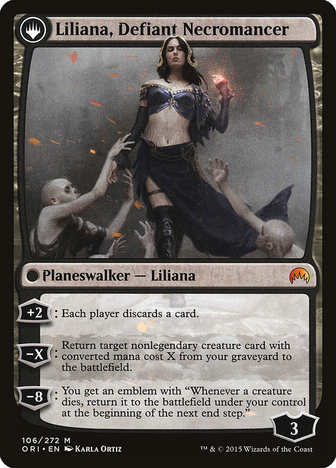 Liliana, Heretical Healer // Liliana, Defiant Necromancer (106) Foil - Magic Origins