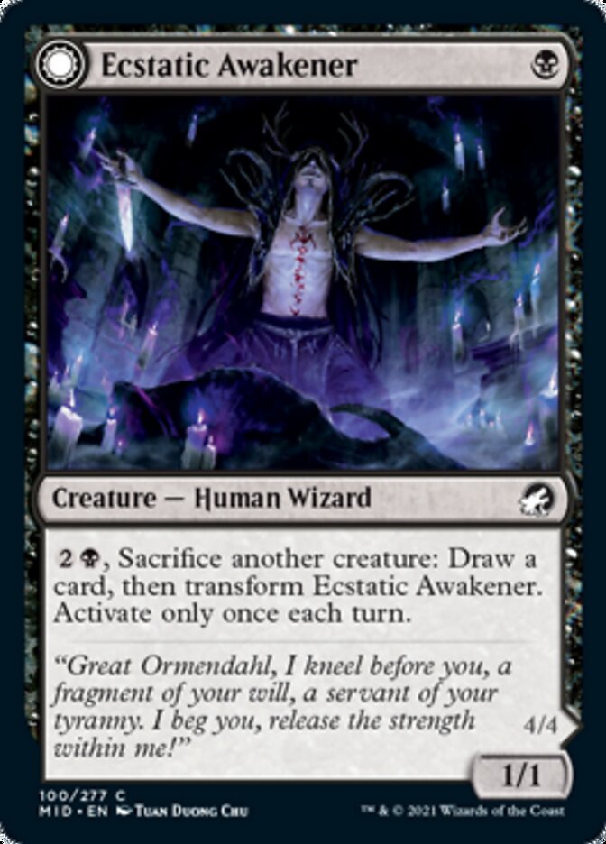 Ecstatic Awakener // Awoken Demon (100) Foil - Innistrad: Midnight Hunt
