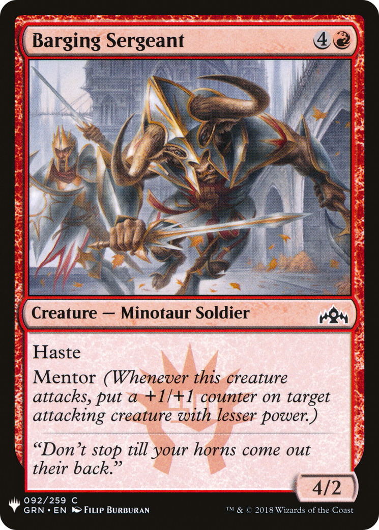 Barging Sergeant (GRN-92) - The List