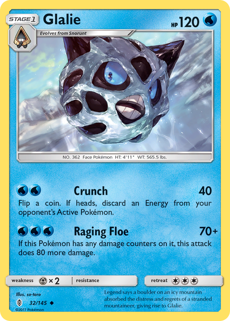 Glalie (32/145) [Sun & Moon: Guardians Rising] | Silver Goblin