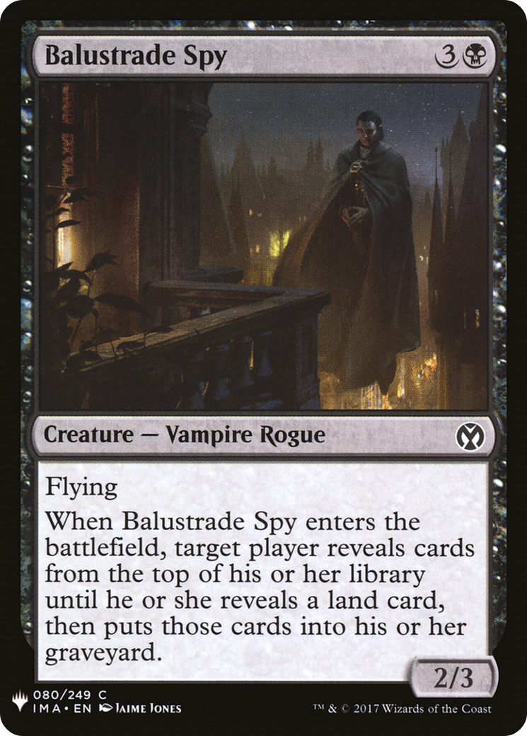 Balustrade Spy (IMA-80) - The List