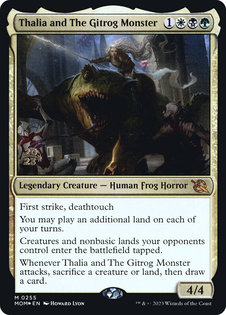 Thalia and The Gitrog Monster (255) Foil - March of the Machine Promos