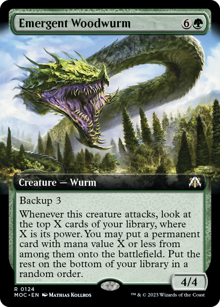 Emergent Woodwurm (Extended Art) [March of the Machine Commander] | Silver Goblin