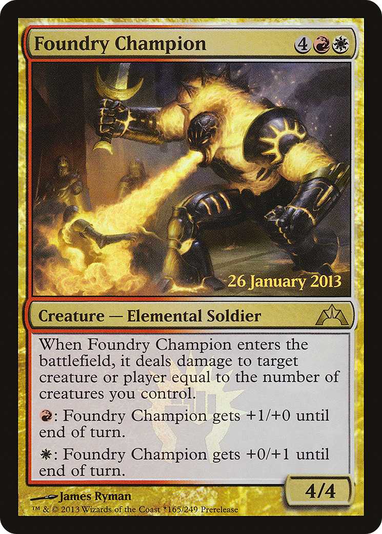 Foundry Champion [Gatecrash Prerelease Promos] | Silver Goblin