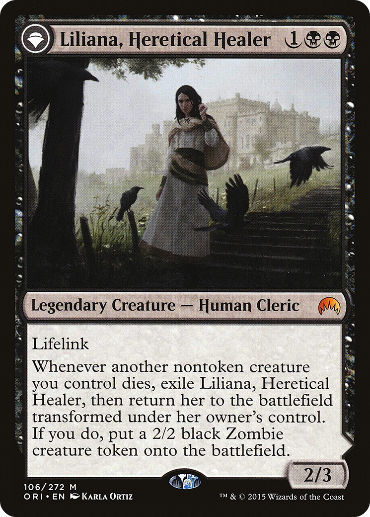 Liliana, Heretical Healer // Liliana, Defiant Necromancer (106) Foil - Magic Origins