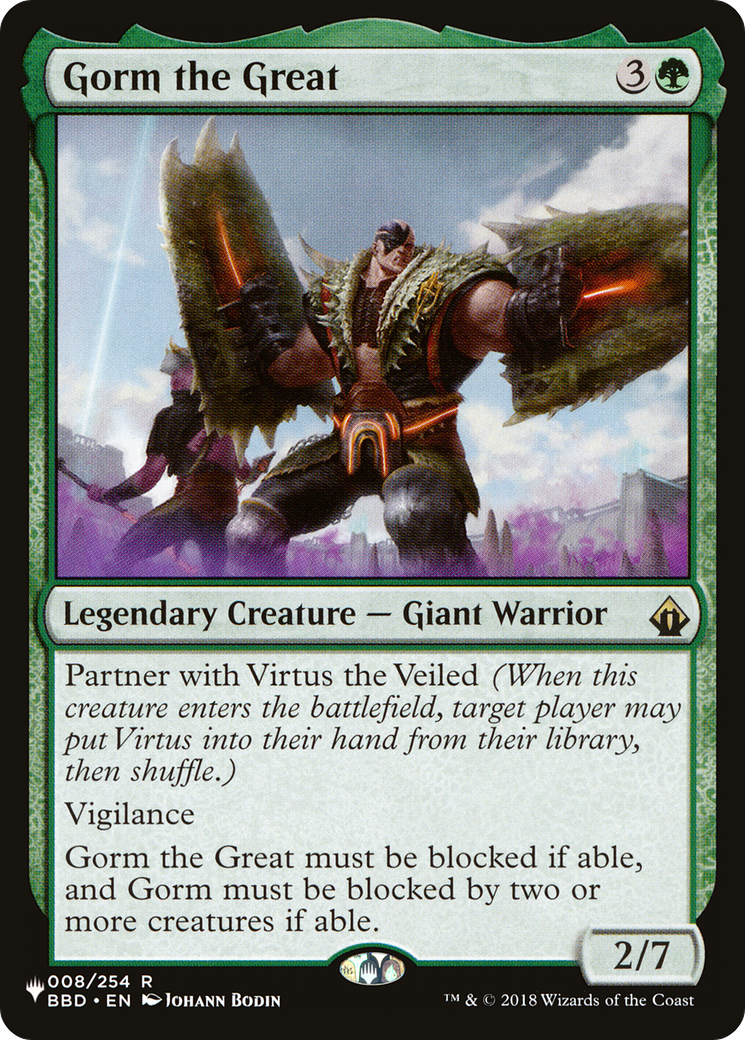 Gorm the Great (BBD-8) - The List