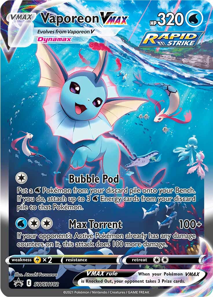 Vaporeon VMAX (SWSH182) [Sword & Shield: Black Star Promos] | Silver Goblin