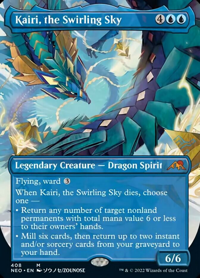 Kairi, the Swirling Sky (Borderless Alternate Art) [Kamigawa: Neon Dynasty] | Silver Goblin