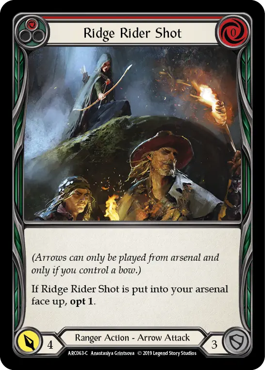 Ridge Rider Shot (Red) (ARC063) (1st Edition) Rainbow Foil - Arcane Rising