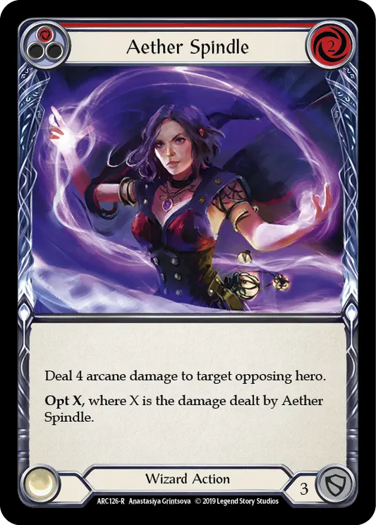 Aether Spindle (Red) (ARC126) (1st Edition) Rainbow Foil - Arcane Rising
