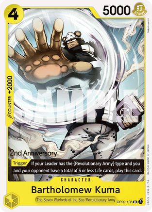 Bartholomew Kuma (OP09-108) 2nd Anniversary Tournament Cards