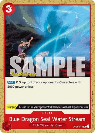 Blue Dragon Seal Water Stream (OP06-019) Pre-Release Cards