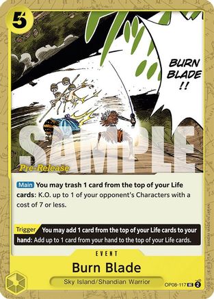 Burn Blade (OP08-117) Pre-Release Cards