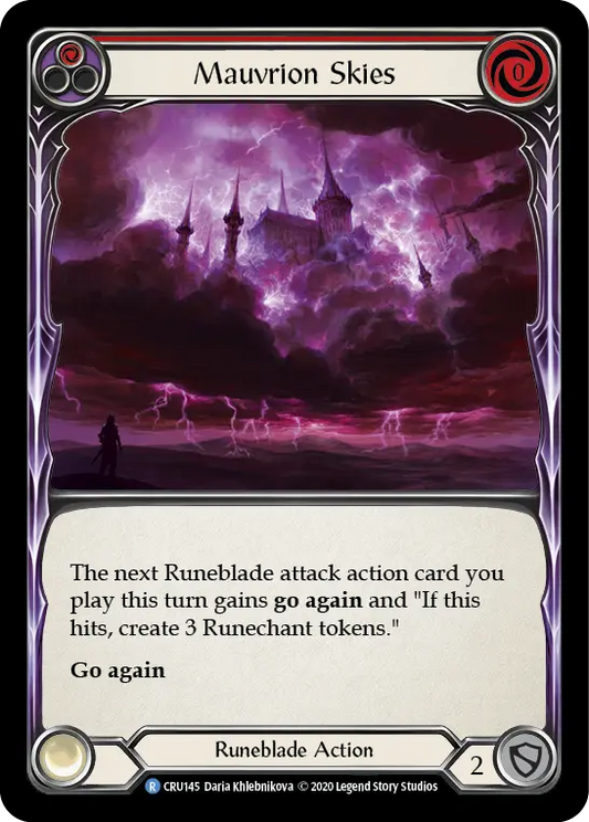 Mauvrion Skies (Red) (CRU145) (1st Edition) Rainbow Foil - Crucible of War