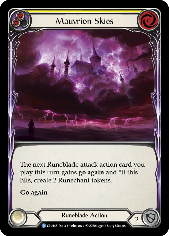Mauvrion Skies (Yellow) (CRU146) (1st Edition) Rainbow Foil - Crucible of War