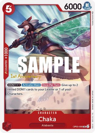 Chaka (OP05-008) 1st Anniversary Tournament Cards