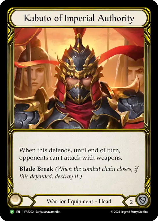 Kabuto of Imperial Authority (Golden) (FAB292) Cold Foil - FaB Promos