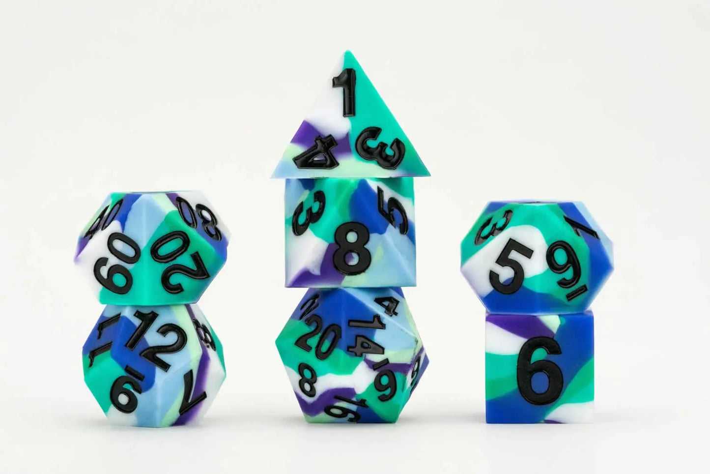 FanRoll Pride Sharp Edge Silicone Rubber Poly Dice Set