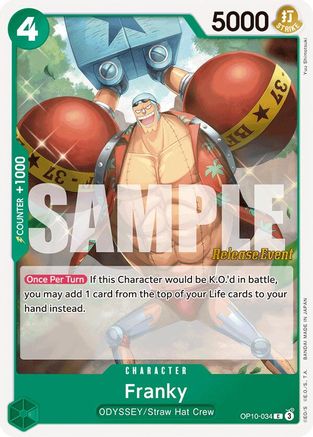 Franky (OP10-034) Release Event Cards