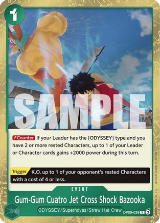 Gum-Gum Cuatro Jet Cross Shock Bazooka (OP09-039) Foil