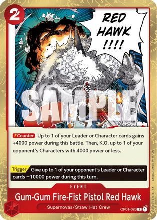 Gum-Gum Fire-Fist Pistol Red Hawk (OP01-026) Foil